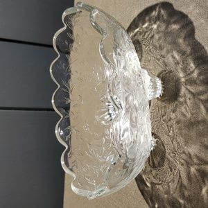 Jeannette glass etched mini fruit bowl vtg